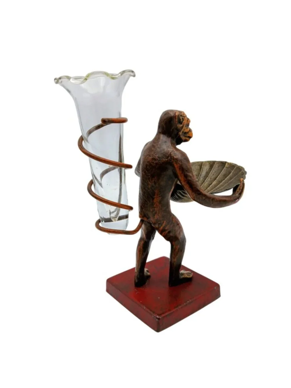 Petite Choses Monkey Bud Vase Clamshell Tray Cast Metal Figure 6
